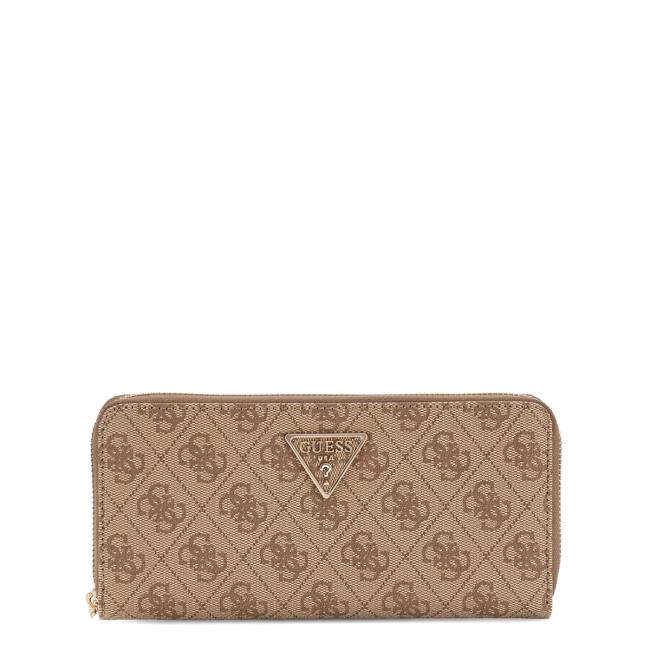 Guess Portafoglio Laurel II Large Zip Around Latte Logo - 1