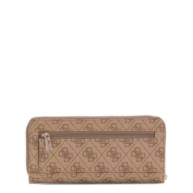Guess Portafoglio Laurel II Large Zip Around Latte Logo - 2