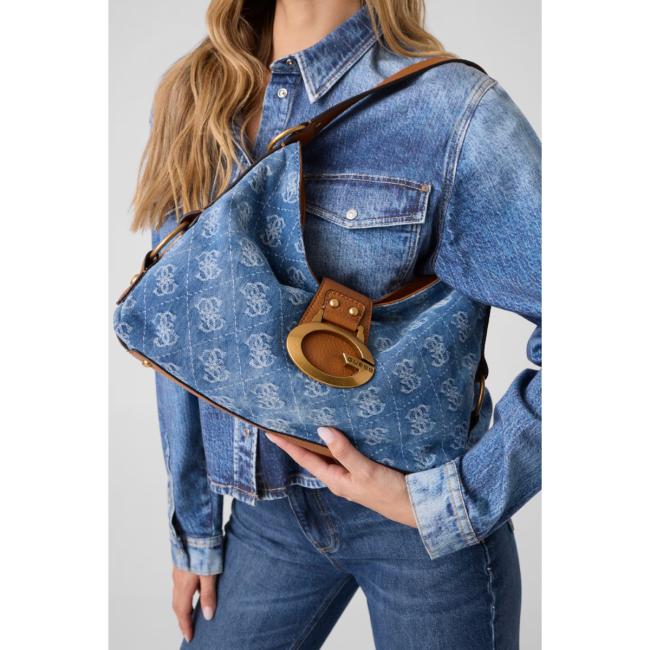 Guess Borsa a spalla Camden Denim Logo - 8