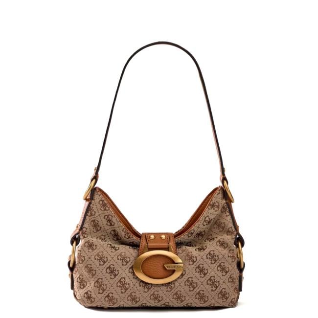 Guess Mini Borsa a spalla Camden Latte Logo Cognac - 1
