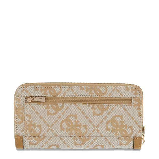 Guess Portafoglio Audrey Zip Around Beige Logo - 2