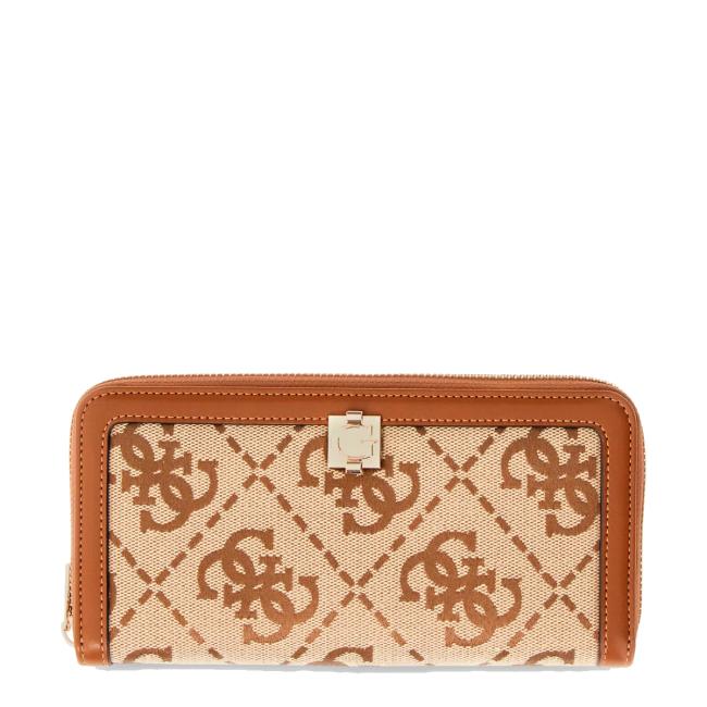 Guess Portafoglio Audrey Zip Around Latte Logo - 1
