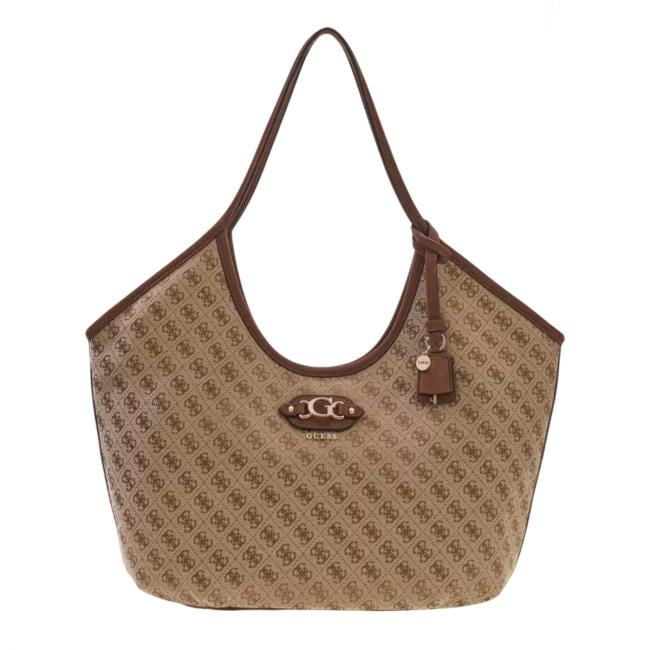 Guess Samantha tote bag Latte Logo Brown - HWJG2313230 LGW - 1