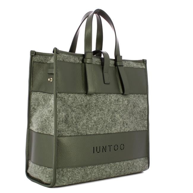 Iuntoo Shopper Grande Caldo Essenziale Grigio Lana Cotta Grigio - 2