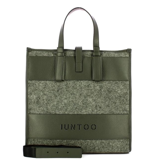 Iuntoo Shopper Grande Caldo Essenziale Grigio Lana Cotta Grigio - 4