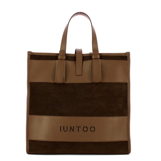 Iuntoo Shopper Grande Camoscio Essenziale Fango - 1