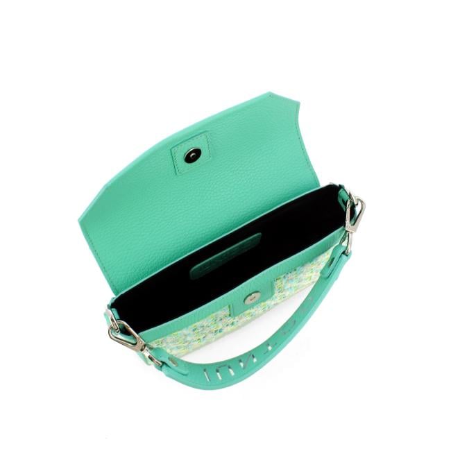 Iuntoo Mini Borsa a mano Essenziale Tweed Azzurro - 5