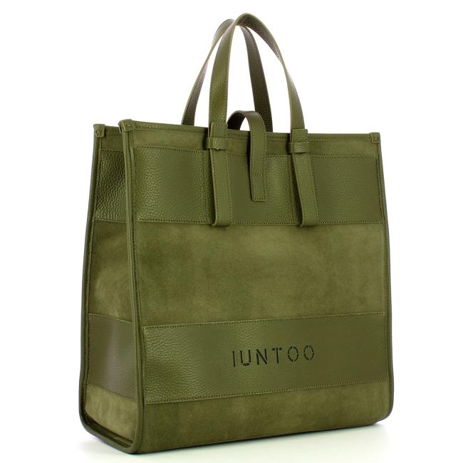 Iuntoo New Tote Grande Verde + Camoscio Verde - 2