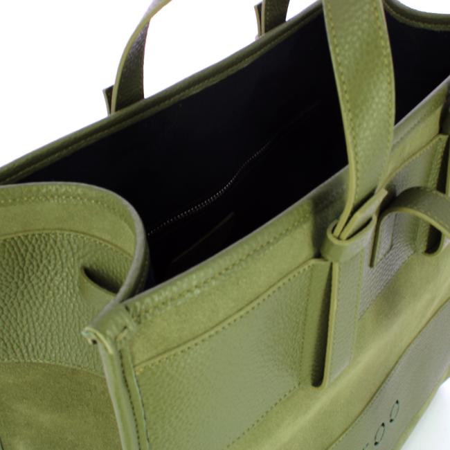 Iuntoo New Tote Grande Verde + Camoscio Verde - 5