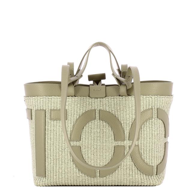 Iuntoo Shopping Sibilla Piccola Logo Raffia Cappuccino+Cappuccino - 3