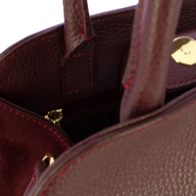 Iuntoo Borsa a mano Cluana piccola Burgundy - 5