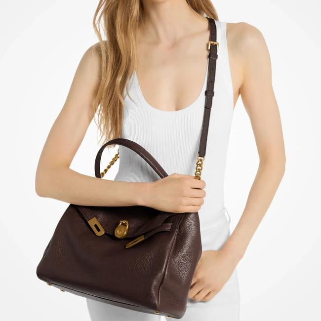 Michael Kors Borsa a mano Hamilton grande Chocolate - 30F6ANXS7E 251 - 5
