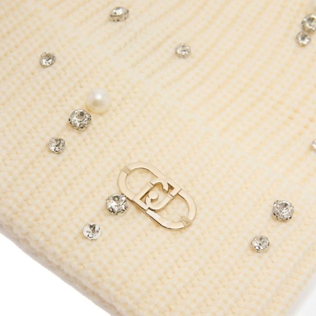 Liu Jo Berretto con strass e perle Bianco Lana - 3