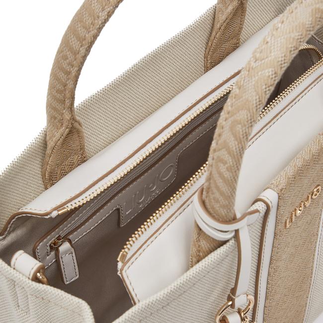 Liu Jo Borsa a mano Media Ridhi Jacquard Neutro Cream - 6