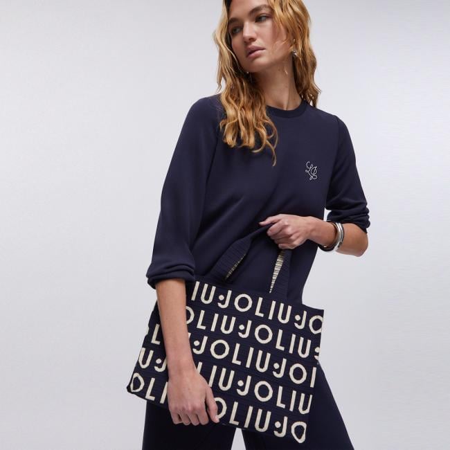Liu Jo Shopping Bag Large in maglia Blue Sky - 7