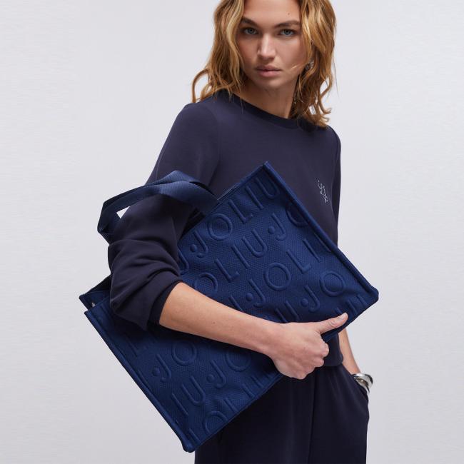 Liu Jo Shopping Bag Large in maglia Blue Sky - 7