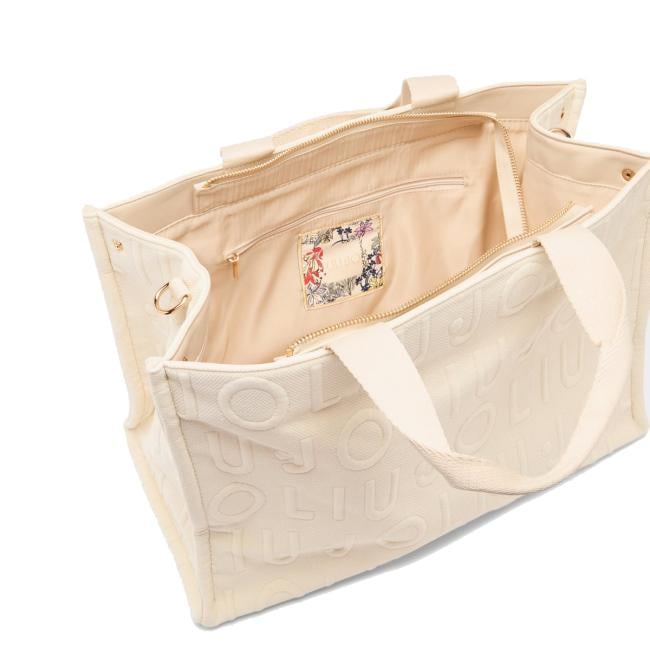 Liu Jo Shopping Bag Large in maglia White Cream - 6