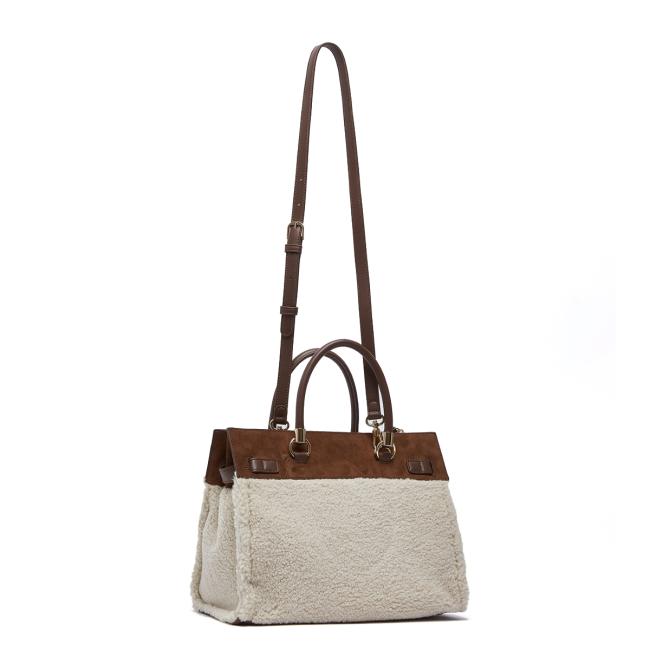 Liu Jo Borsa a mano Manhattan Bouclè Media Cream - 3