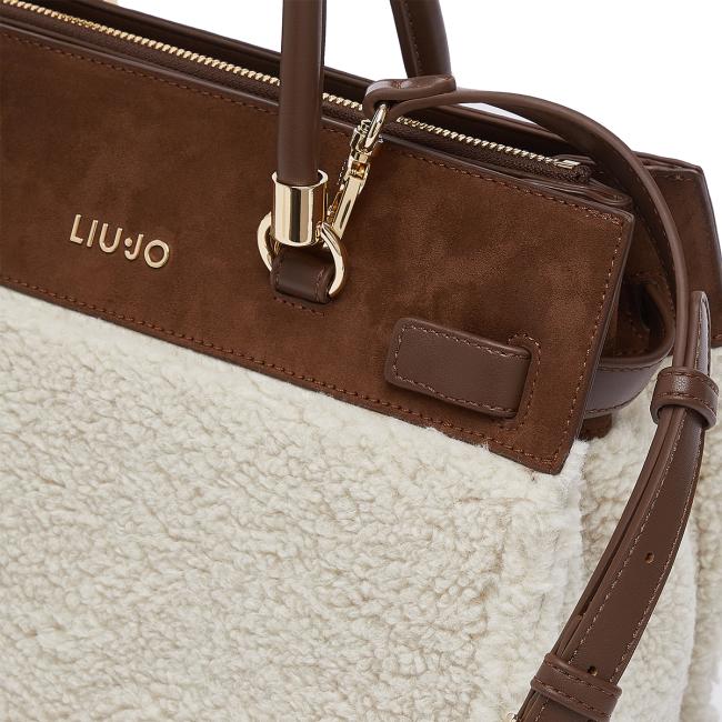 Liu Jo Borsa a mano Manhattan Bouclè Media Cream - 5