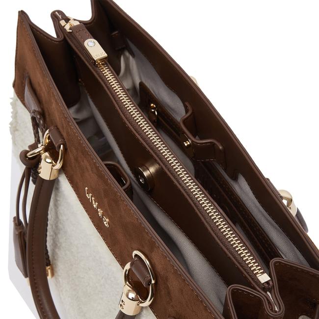 Liu Jo Borsa a mano Manhattan Bouclè Media Cream - 6