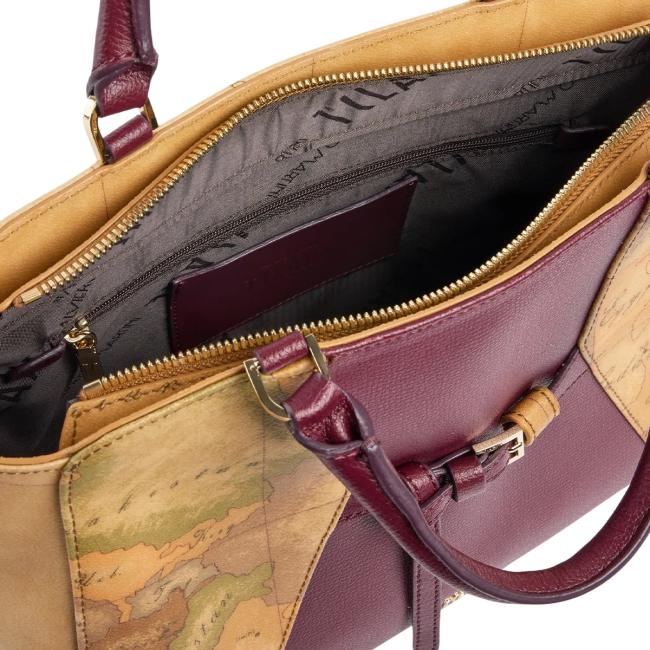 Alviero Martini 1a Classe Geo Saloon borsa a mano Burgundy - 4