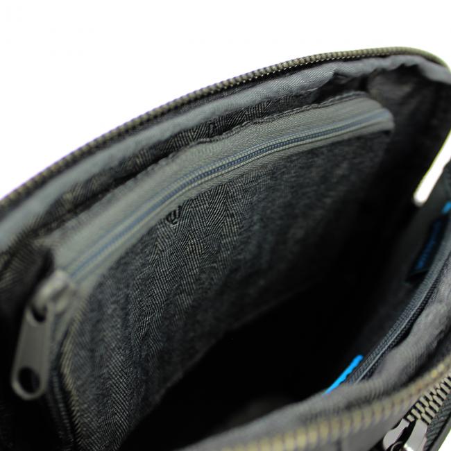 Leather Organised crossbody Black Square