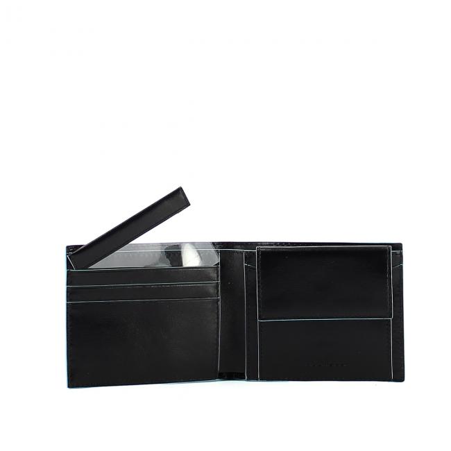 Men wallet with coin pouch Blue Square