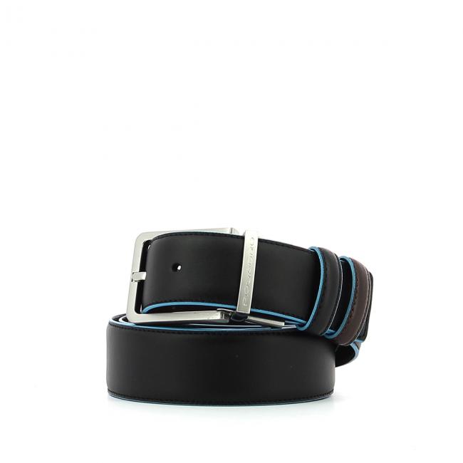 Double Face Belt Blue Square-NERO/MOGANO-UN
