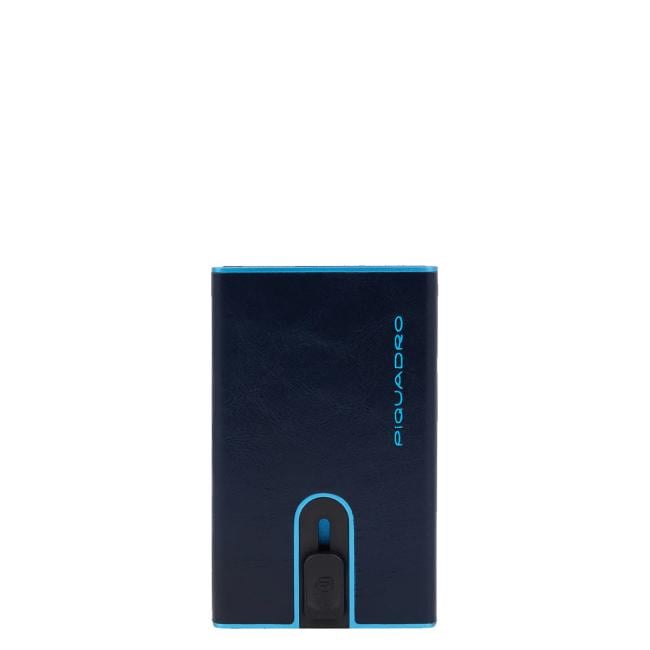 Piquadro Porta carte di credito con Sliding System con portamonete e banconote RFID Blue Square - 1