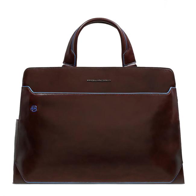 Piquadro Cartella Porta PC Blue Square 15.6" Mogano - 1