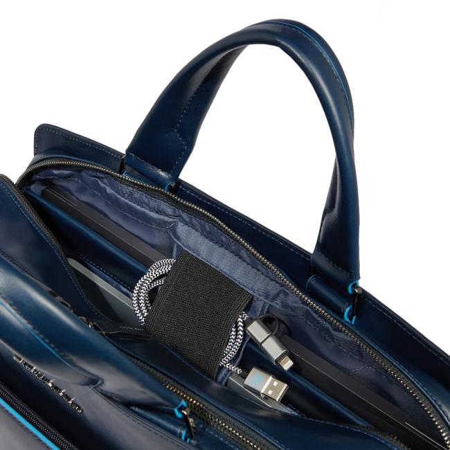 Piquadro Cartella Porta PC Blue Square 15.6" Mogano - 4