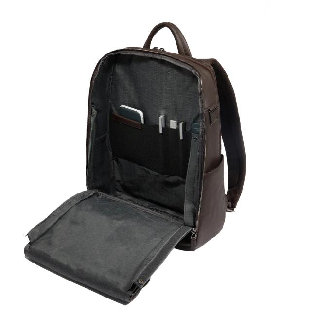 Piquadro Zaino Porta PC Black Square 14" Testa Di Moro - 4