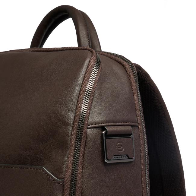 Piquadro Zaino Porta PC Black Square 14" Testa Di Moro - 5