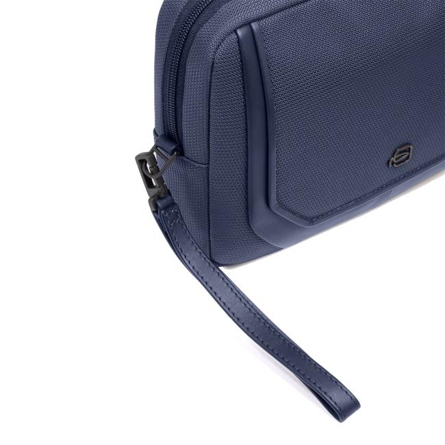 Piquadro Pochette in tessuto riciclato S143 Blu - 4