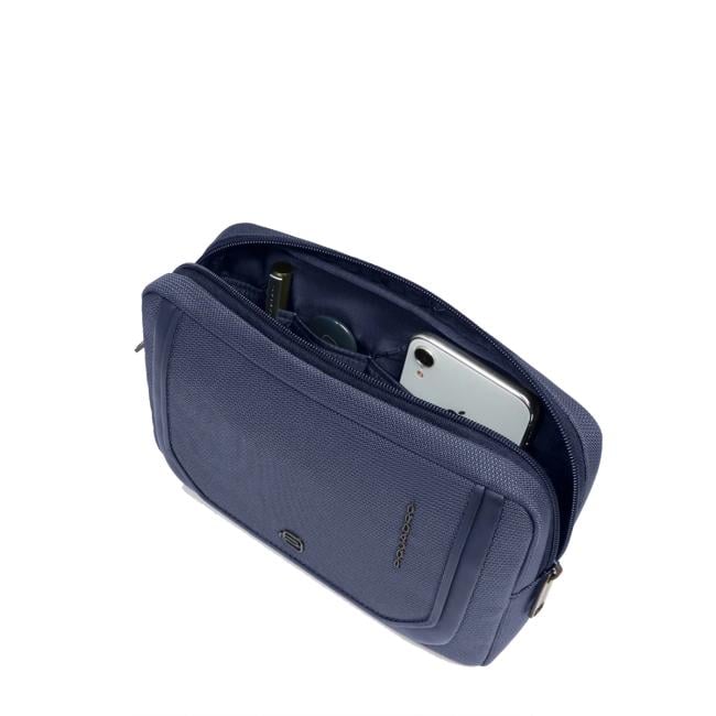 Piquadro Pochette in tessuto riciclato S143 Blu - 5