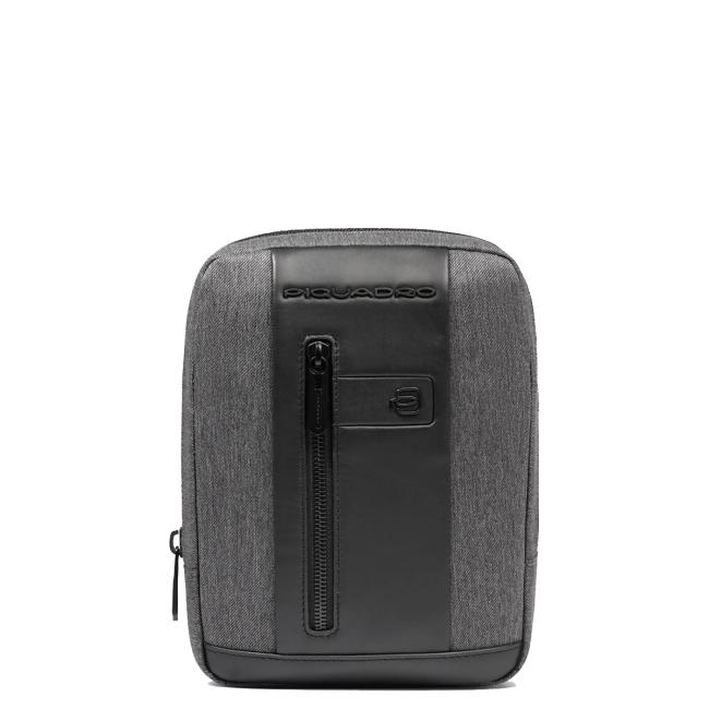 Piquadro Borsello Porta Tablet Mini Brief 2 in tessuto riciclato Grigio Nero - 1
