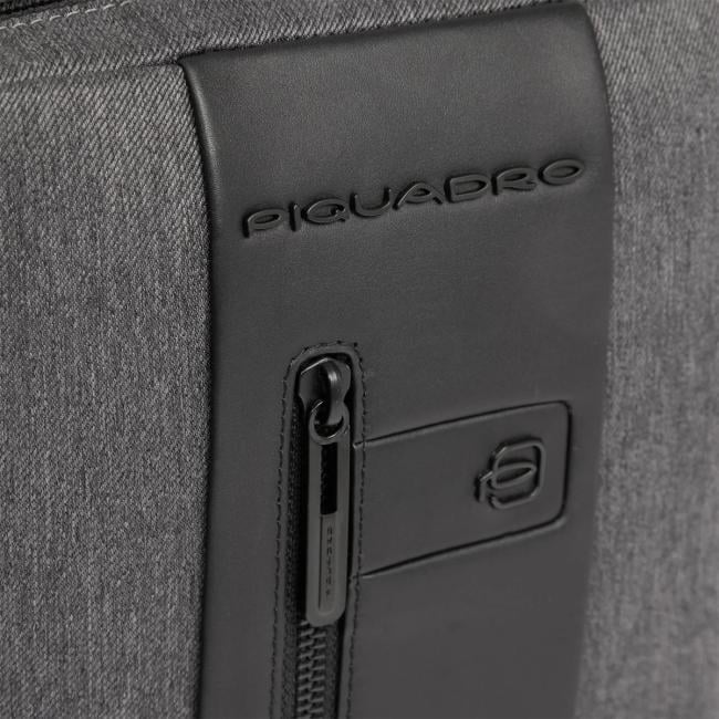 Piquadro Borsello Porta Tablet Mini Brief 2 in tessuto riciclato Grigio Nero - 7