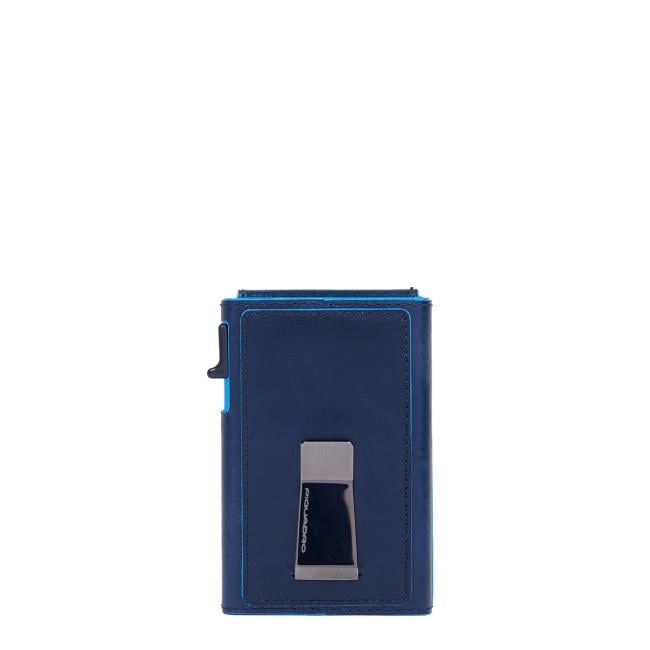 Piquadro Porta Carte Sliding System Blue Square Blu2 - 2