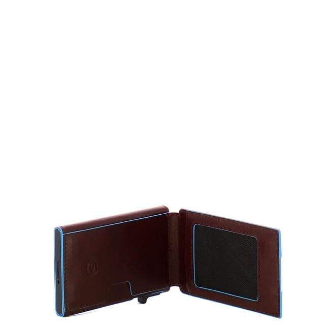 Piquadro Porta Carte Sliding System Blue Square Mogano - 3