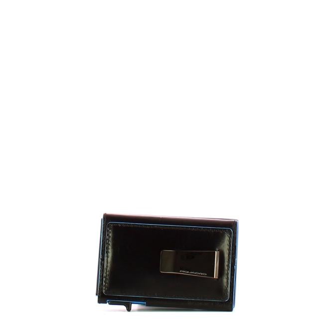 Piquadro Porta Carte Sliding System Blue Square Nero - 2