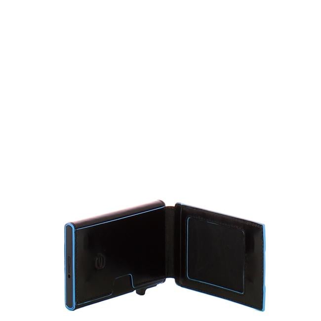 Piquadro Porta Carte Sliding System Blue Square Nero - 3