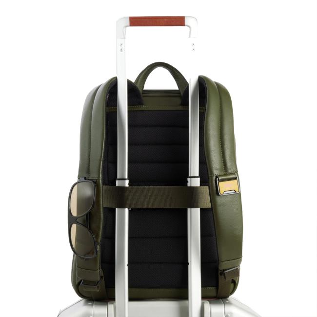 Piquadro Zaino Espandibile Russel Porta PC 14.0 Verde - 3