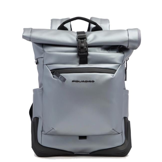 Piquadro Zaino Corner 2.0 Roll-Top Porta PC 15.6" Metallizzato Grigio - 1