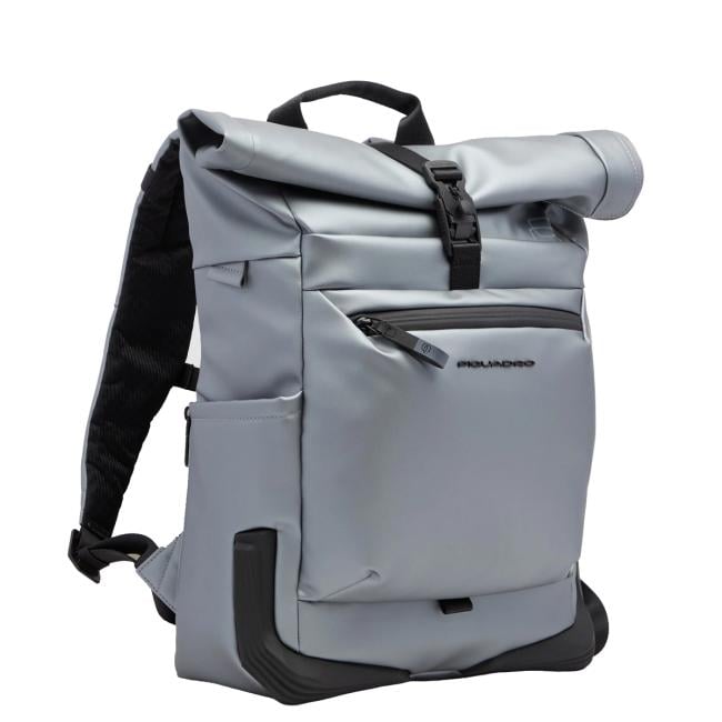 Piquadro Zaino Corner 2.0 Roll-Top Porta PC 15.6" Metallizzato Grigio - 2