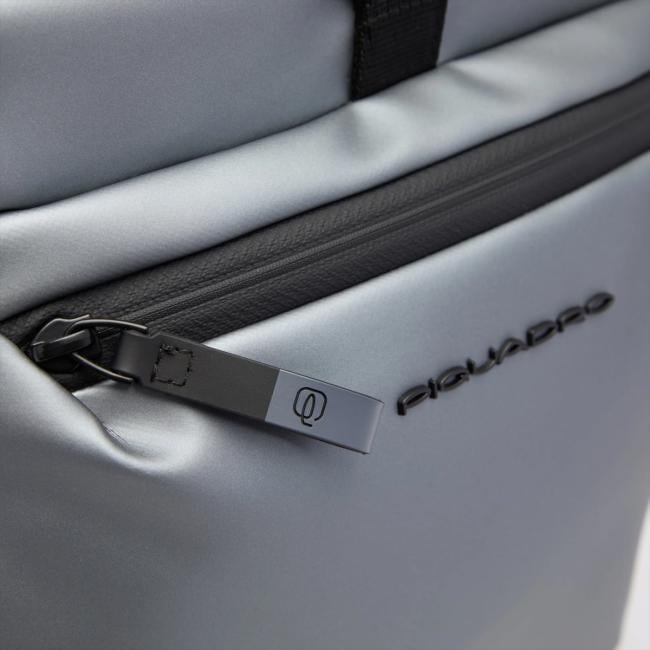 Piquadro Zaino Corner 2.0 Roll-Top Porta PC 15.6" Metallizzato Grigio - 5
