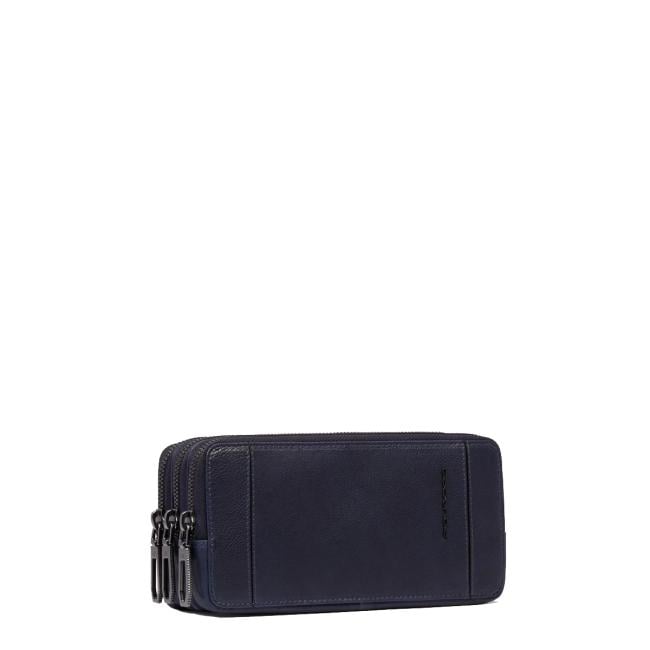 Piquadro Pochette Uomo 3 scomparti Blu - 2