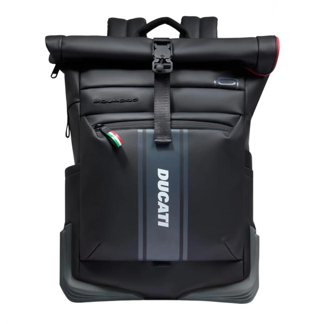 Piquadro Zaino Corner Roll-Top Porta PC 15.6" Ducati Nero - 1