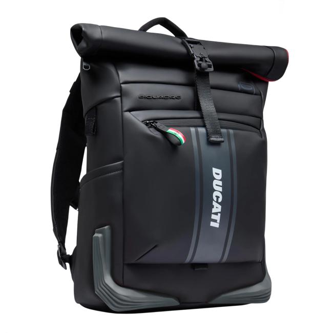 Piquadro Zaino Corner Roll-Top Porta PC 15.6" Ducati Nero - 2