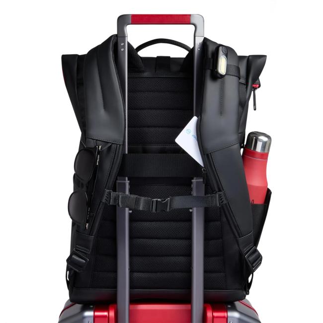 Piquadro Zaino Corner Roll-Top Porta PC 15.6" Ducati Nero - 3