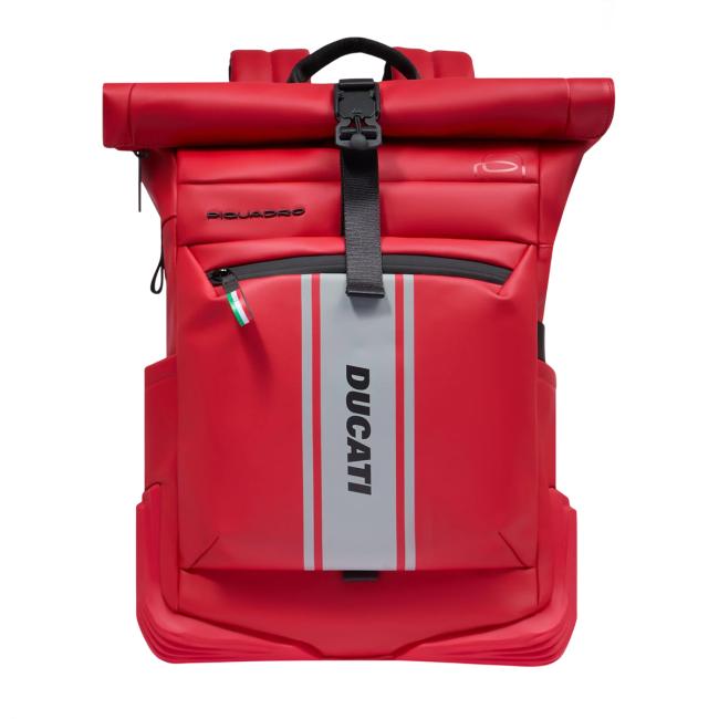 Piquadro Zaino Corner Roll-Top Porta PC 15.6" Ducati Rosso - 1